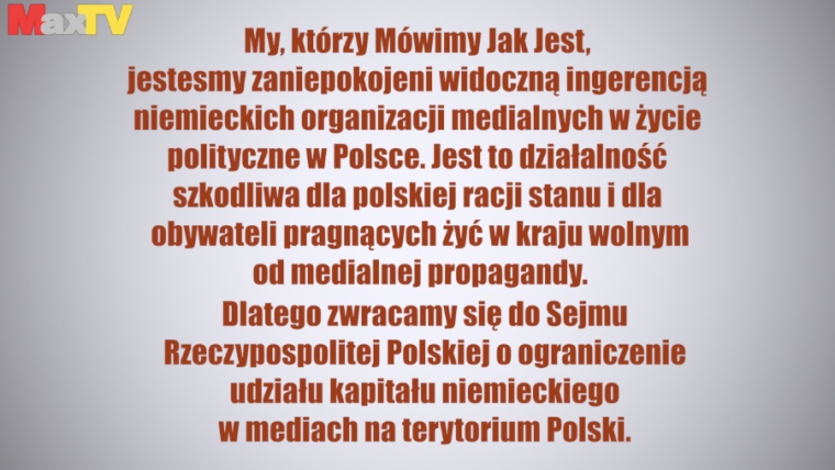 Petition to stop German capital in Poland media - Petycja o ograniczenie kapitału niemieckiego w polskich mediach