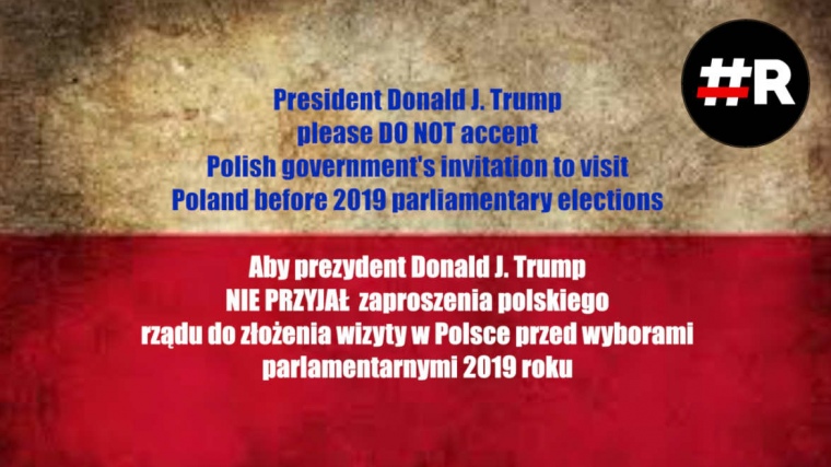 Pres. D.Trump NOT to visit Poland before 2019 Sejm elections
